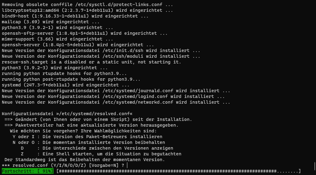 Hinweis zu Anpassungen der resolved.conf